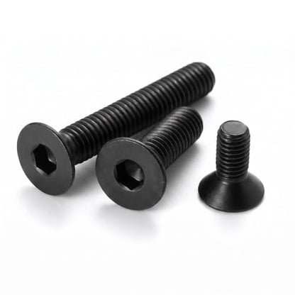 1/4-20 x 2'' (10 Pack) Flat Head Hex Socket Cap Screws Countersunk Bolts, Allen Socket Drive, Black Oxide 304 Stainless Steel 18-8, Fully Machine Thread, Bright Finish - size: 1/4 x 2''