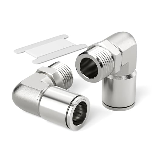 TAILONZ 304 Stainless Steel 3/8" x 1/4" NPT Push to Connect Elbow 5Pcs - size: 3/8''OD 1/4''NPT