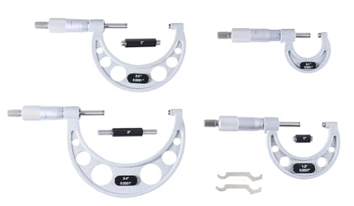 Accusize Outside Micrometer Set 0-4 in x 0.0001 in 4 Pc Set - size: 0-4" 4 ps/set