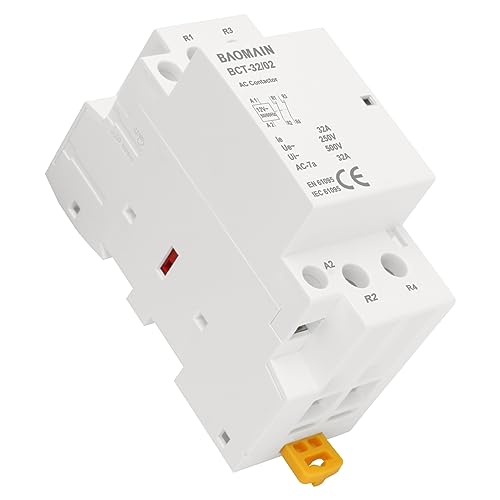 BAOMAIN 12V AC 2-Pole 32A Modular Contactor, 2NC, DIN Rail Mount