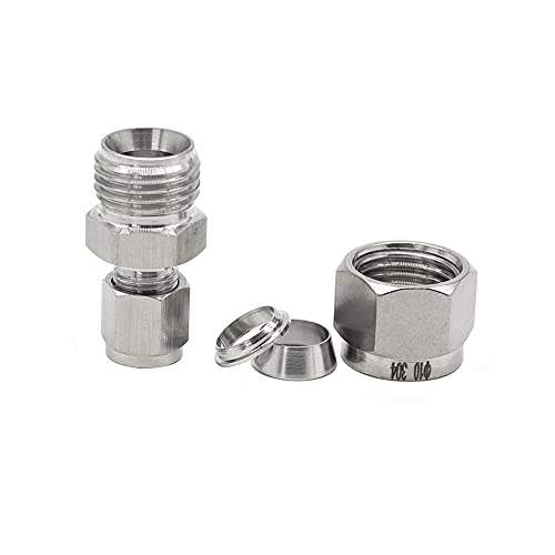 Yoebor 304 Stainless Steel Reducer Compression Union 1/4" OD x 3/8" OD 2pc - size: 1/4" x 3/8" Compression