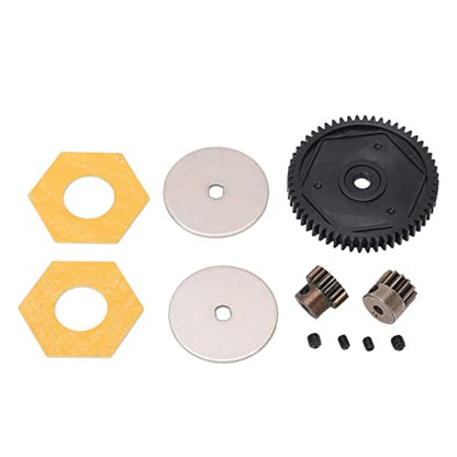 Metal 56T Spur Gear, Small Lightweight Gear Set with 13T 15T Gears for Axial SCX10 RC Crawler Car, Strong Wear (Black) - color: Black