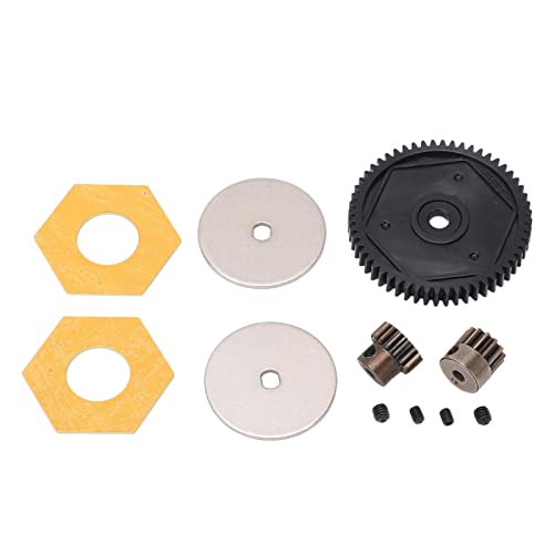 Metal 56T Spur Gear, Small Lightweight Gear Set with 13T 15T Gears for Axial SCX10 RC Crawler Car, Strong Wear (Black) - color: Black