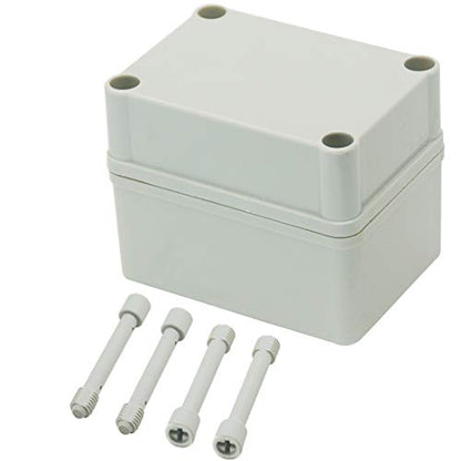Zulkit Junction Box ABS Plastic Dustproof Waterproof IP67 Junction Boxes Universal Electrical Project Enclosure DIY Electronic Project Box Grey 4.33 x 3.15 x 3.35 inch (110 x 80 x 85 mm) - size: 4.33" x 3.15" x 3.35"