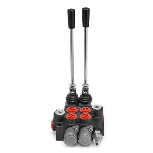 Vevor 2 Spool Hydraulic Directional Control Valve Double Acting Control Valve 11 GPM 3600 PSI SAE Port for Tractors Loaders Tanks Black