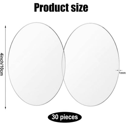 Jetec 30 Pcs 4 Inch Acrylic Circle Disc Clear Round Blanks for Crafts - size: 4 Inch