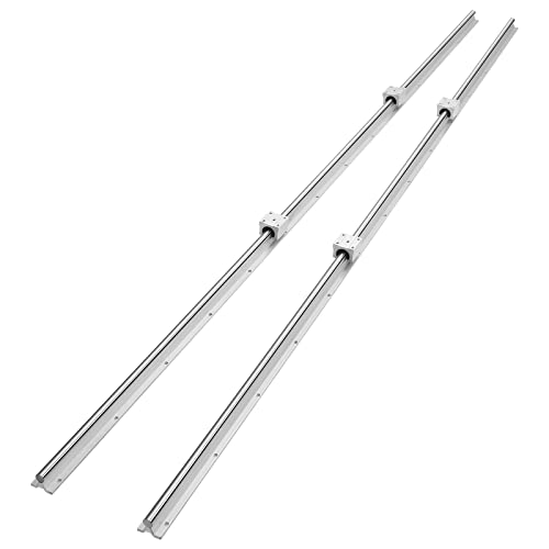 VEVOR Linear Rail Slide SBR20-1800mm 2 PCS and 4 PCS SBR20UU Slide Blocks Linear Guide Rail and Bearings Kit for Automated Machines DIY Project CNC Router Machines - size: SBR 20-1800mm