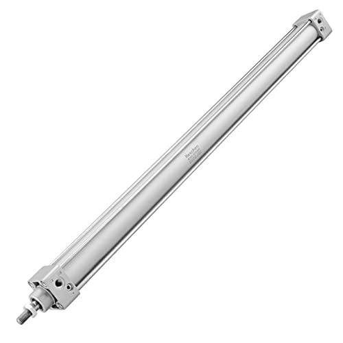 Heschen Tie-Rod Pneumatic Air Cylinder, SC 32-600, 32mm Bore, 600mm Stroke, PT 1/8 Port, Double Acting, Adjustable Cushion, Self-Lubricating Actuator for Industrial & Woodworking - size: 600mm Stroke