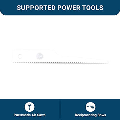 Benchmark Abrasives 3-1/2" Bi-Metal Reciprocating Air Saw Blades Set for Fast & Accurate Cutting of Wood, Metal, PVC, Plastic, Rubber (14TPI) - 5 Pack - style: 14 TPI