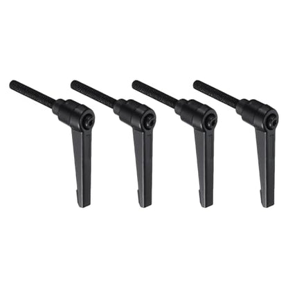 uxcell 4pcs Lever Adjustable Handles M6 x 32mm Metric Male Thread with Nuts Washers, Level Clamping Handle Set Hand Stud Knobs Rotating Screw Handles Bolts with Locking Lever, Black - size: M6 x 32mm