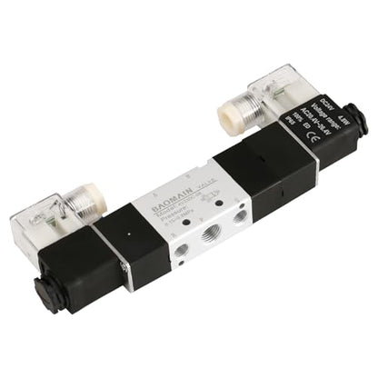 Baomain Solenoid Valve 4V330C-08 DC 24V PT1/4'' 4.8W 5 Way 2 Position