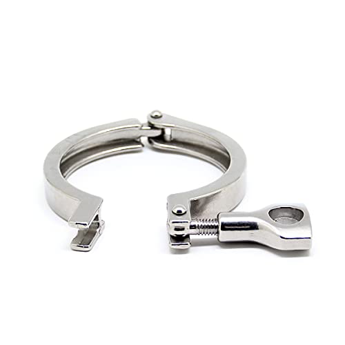 TC 2.5" Tri Clamp with Wing Nut Stainless Steel 304 Heavy Duty Sanitary Clamp Single Pin Tri Clamp Clover with Silicone Gasket(Flange Size: 77.5mm) - size: 2.5 inch(flange size 77.5mm)