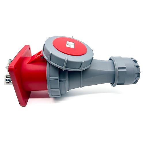 1Set 125A 4Pin Male+Famale Flush-Mounted Receptacle Connector(Compatible with 100amp),Industrial Waterproof Concealed Socket,IP67 Aviation 3phase Plug&Socket,IEC60309 3P+E 6H - style: 4Pin Flush-mounted Set