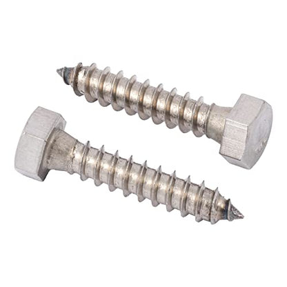 1/4 x 1-1/4 Stainless Lag Bolt (25-Pack) 18-8 Stainless Steel, Heavy Duty Hex Wood Lag Screw, ASME B18.2.1 Commercial/Industrial Grade by Makers Bolt - size: 1/4 x 1-1/4 (25 pack)