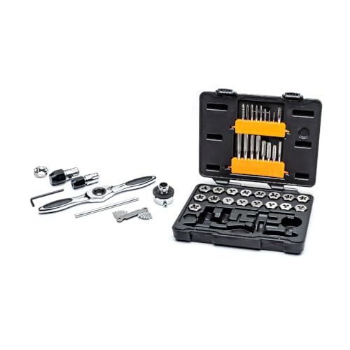 GEARWRENCH 42 Pc. SAE Ratcheting Tap and Die Set - 3885 - size: 42 PC, style: SAE
