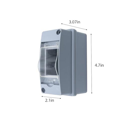 2 Way Circuit Breaker Box, MCB Distribution Protection Box with Transparent Cover, IP65 Waterproof ABS Plastic Material with DIN Rail for Indoor Outdoor Wall Mount Electrical Application - size: HT-2