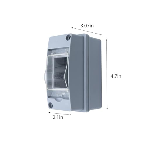 2 Way Circuit Breaker Box, MCB Distribution Protection Box with Transparent Cover, IP65 Waterproof ABS Plastic Material with DIN Rail for Indoor Outdoor Wall Mount Electrical Application - size: HT-2