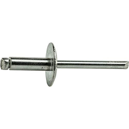Fastenere Large Flange Pop Rivets - 1/8" x 5/16" (50 Pack) Heavy Duty, Stainless Steel Blind Rivets, Open End 4-5 Grip Range .251" - .312", Corrosion Resistant, High Tensile & Shear Strength - size: 1/8" x 5/16" (4-5) (50 Pack)