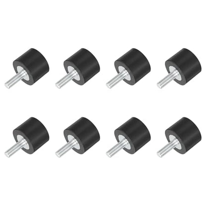 uxcell M5 Thread Rubber Mounts, Vibration Isolators, Cylindrical Shock Absorber with Studs 20 x 15mm 8pcs - size: M5x20x15mm