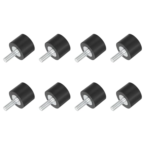 uxcell M5 Thread Rubber Mounts, Vibration Isolators, Cylindrical Shock Absorber with Studs 20 x 15mm 8pcs - size: M5x20x15mm