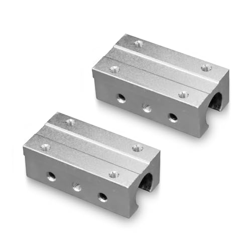 2pcs SBR12 LUU Aluminum Block 20mm Linear Motion Ball Bearing Slide Block Match for SBR12 LUU 20mm Linear Guide Rail - size: SBR12LUU-2PSC