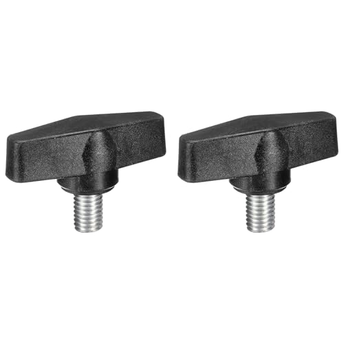 uxcell 2Pcs Clamping Screw Knob, M10 x 16mm Metric Carbon Steel t Shaped Thumb Screws Handle for Quick Remove Hand Tightening Knob Replacement - size: M10 x 16mm