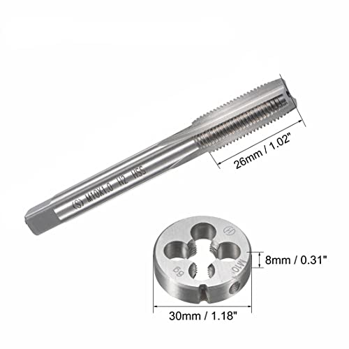 10mm x 1 HSS Metric Tap and Die Set Right Hand Thread,Tapping DIY Tool 3pcs (M10 x 1mm) - size: M10 x 1mm