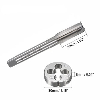 10mm x 1 HSS Metric Tap and Die Set Right Hand Thread,Tapping DIY Tool 3pcs (M10 x 1mm) - size: M10 x 1mm