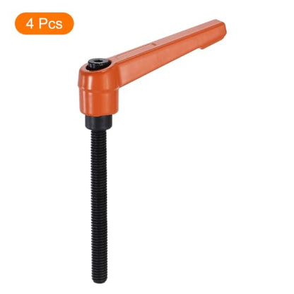 uxcell Clamping Lever Handles for Lathe, M6x60mm Male Thread Orange 4Pcs - size: M6x60mm