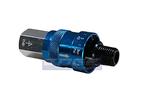 Adjustable in-LINE Pressure Regulator for Pneumatic Tools, 1/4" NPT, Connects Directly to AIR Tool (43-87 PSI) - style: 43 - 87 PSI