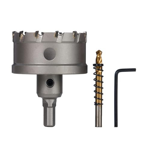 BLACK CANYON 2-1/2" Carbide Hole Saw, Doubling as Hole Saw & Drill bit with 3-Flat Shank and YG10X Carbide Cutter Head. Ideal for Stainless Steel, Aluminum, Carbon Steel - size: 2-1/2 inch