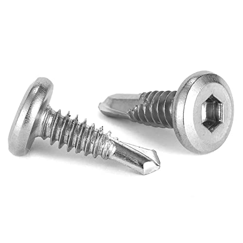 #12 x 5/8" Sheet Metal Screws 100Pcs 410 Stainless Steel Flat Head Socket Cap Screws, Tek Screws Allen Socket Drive Screws Fast Self Tapping Screws by SG TZH - size: #12 x 5/8"