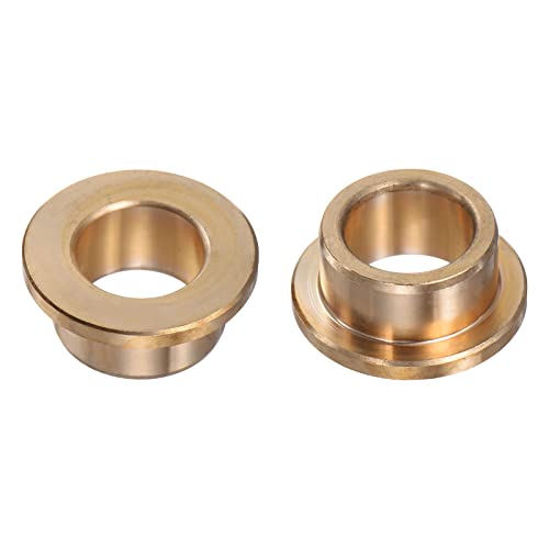 HARFINGTON 2pcs Flange Bearing Sleeve 15mm Bore 21mm OD 12mm Length 3mm Flange Thickness Bronze Bushing Self-Lubricating Bushings Sleeve for Industrial Equipment - size: 15mmx21mmx12mm