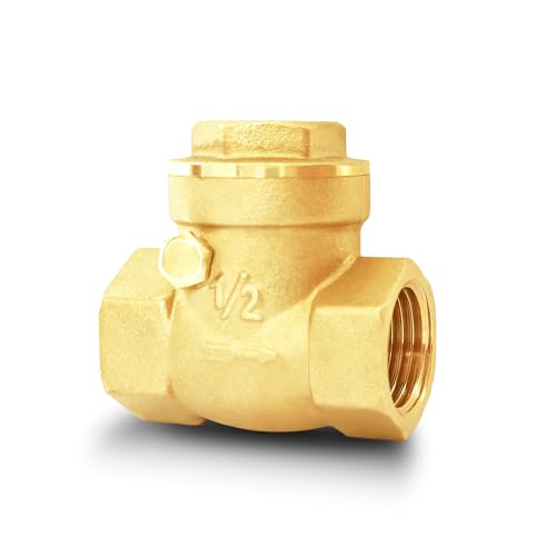 1/2" NPT Horizontal Swing Check Valve, Brass Heavy-Duty Female Thread, DN15 - size: 1/2 inch