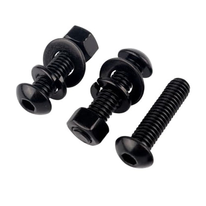 8 Sets 3/8-16 x 1-1/2" Button Head Socket Cap Bolts Screws, Hex Nuts, Flat & Lock Washers, 304 Stainless Steel 18-8 Fully Machine Thread, Black - color: Black, size: 3/8-16 x 1-1/2" (8 Sets)