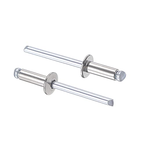 uxcell Blind Rivets, 304 Stainless Steel Pull Rivets Core Decoration Rivets 5mm Diameter 13mm Grip Length Silver Tone, 25pcs - size: 5mm x 13mm