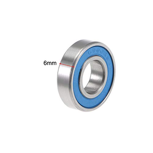 uxcell Deep Groove Ball Bearings 10mm x 22mm x 6mm Double Sealed Chrome Steel Blue Cover P6(ABEC3) 2pcs - size: 10x22x6mm