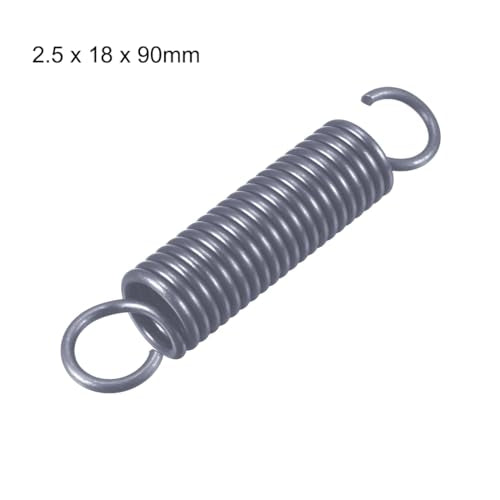 uxcell Extension Spring - 2.5mm Wire Dia, 18mm OD, 90mm Free Length Spring Steel Small Dual Hook Tension Spring - size: 90mm