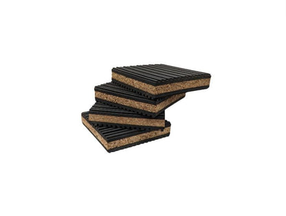 COREX 4"x 4" PROFESSIONAL GRADE Cork and Ribbed Neoprene Vibration Pad 4 Pack - size: 4x4