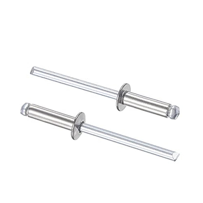 uxcell Blind Rivets, 304 Stainless Steel Pull Rivets Core Decoration Rivets 4mm Diameter 13mm Grip Length Silver Tone, 25pcs - size: 4mm x 13mm