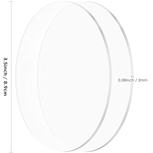 20 Pieces Clear Acrylic Circle Blanks 3.5 Inch Acrylic Disc Transparent Round Acrylic Sheet for Baby Milestone Cards, Acrylic Place Cards, Name Cards, Painting and DIY Projects (3.5 Inch) - size: 3.5 Inch