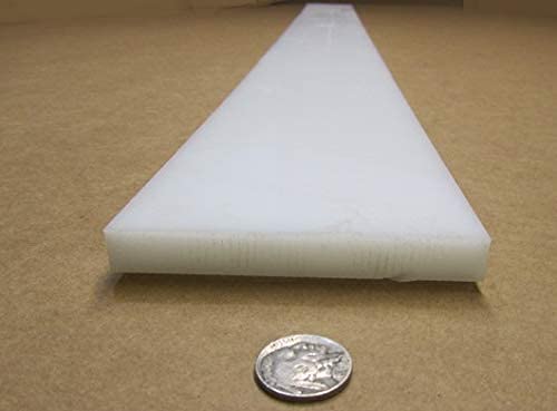 White HDPE (High Density Polyethylene) Rectangular Bar .500" (1/2") x 4.00" (4") x 48" 1 pc