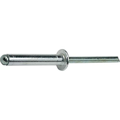 Fastenere Pop Rivets 3/16" x 1-1/8" (50 pcs) Aluminum Body Steel Mandrel, Heavy Duty, Open End, Low Carbon, Dome Head Blind Rivets, Corrosion Resistant & High Shear Strength, 6-18 Gap 1.001" - 1.125" - size: 3/16" x 1-1/8" (6-18) (50 Pack)