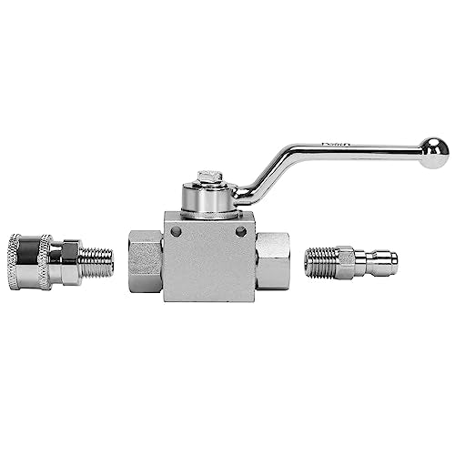 DERNORD High Pressure Ball Valve Kit 1/4 Inch Quick Connect for Power Washer Hose, 4500 PSI (1/4'') - size: 1/4 Inch