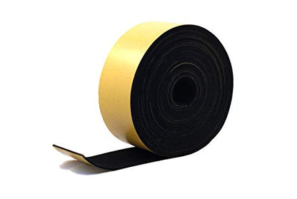Neoprene Rubber Black Self-Adhesive Sponge Strip 75mm Wide x 3mm Thick x 10m Long