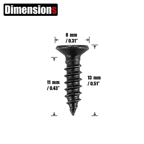 JQK #8 x 1/2" Black Screw, Flat Head Phillips Wood Screw 18-8 S/S Electroplating Black Stainless Steel, #8 x 1/2-Inch, 100-Piece, SB4213-P100 - color: Black, size: #8 x 1/2 IN(100 Pcs)