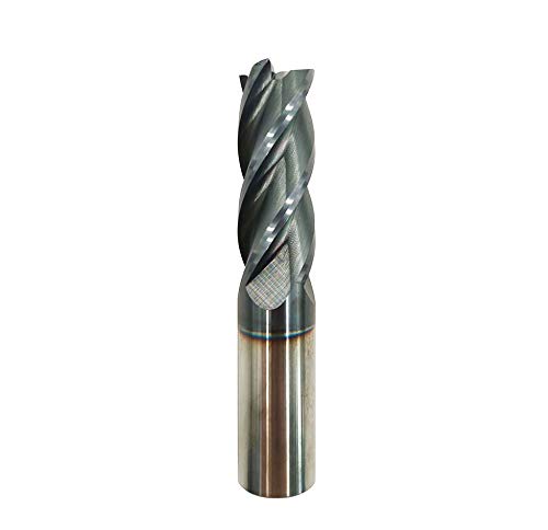 3/4" Carbide Square End Mill, HRC 45 Deg Single End 4 Flute AlTiN Coating Mill Bits - size: 3/4 in