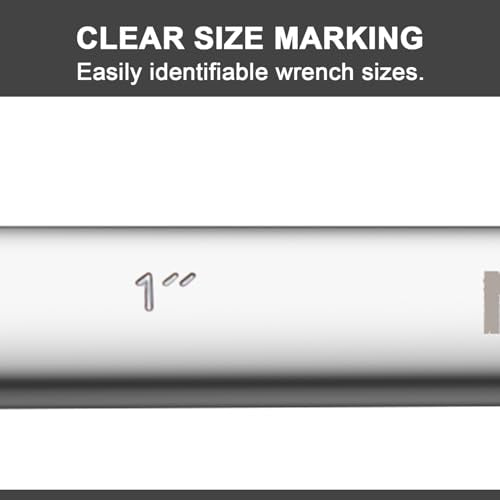 MAXPOWER 1 Inch Combination Wrench, Industrial Grade Spanners with 12 Point Box End, Durable Chrome Vanadium Steel with Off Corners Design, 15 Degree Offset - SAE - size: 1 Inch
