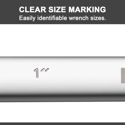 MAXPOWER 1 Inch Combination Wrench, Industrial Grade Spanners with 12 Point Box End, Durable Chrome Vanadium Steel with Off Corners Design, 15 Degree Offset - SAE - size: 1 Inch