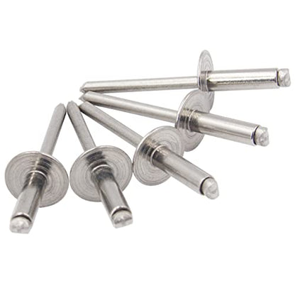 ISPINNER 30pcs 3/16" x 5/8" Stainless Steel Large Flange Blind Rivets, 4.8 x 16mm Pop Rivets - size: 3/16" x 5/8"